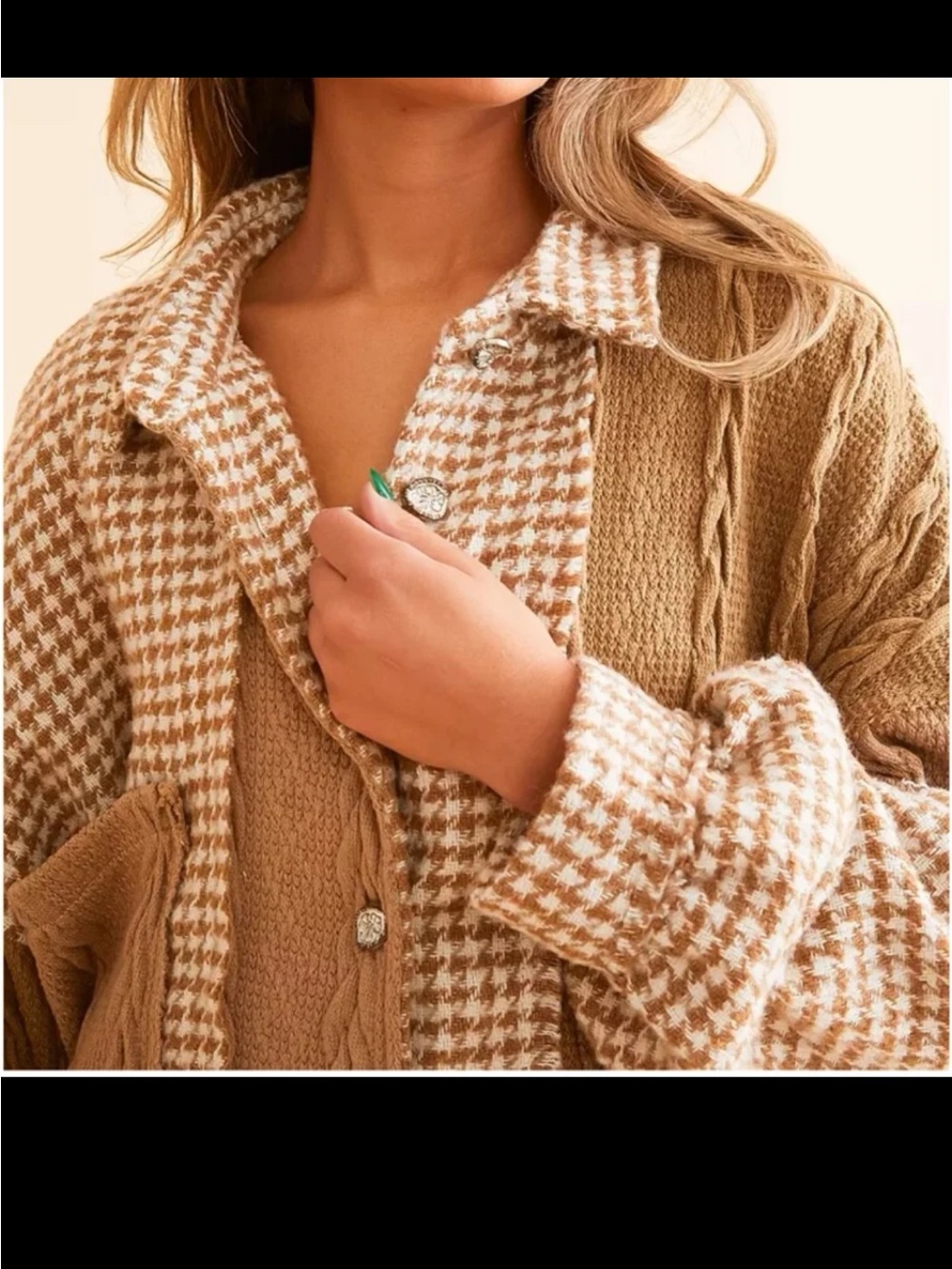 POL Pieced Gingham Jacket Size Oversized Small
Can fit up to a XL - Picture 4 of 12